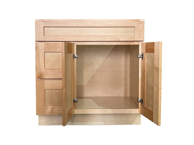 Solid Birch Wood Unfinished Framed Bathroom Vanity Cabinet