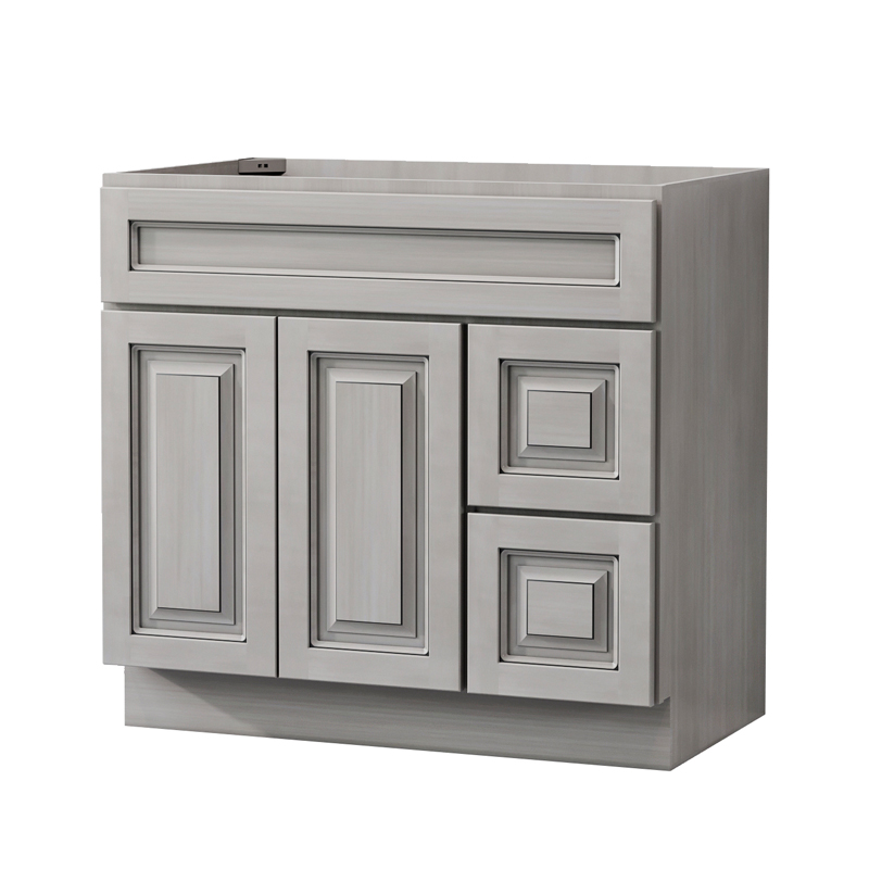 Glazed Grey Raised Panel Bathroom Vanity