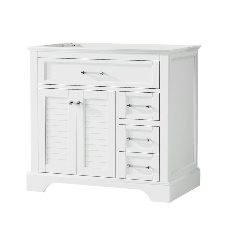 Lorina White Step Shaker Modern Bathroom Vanity