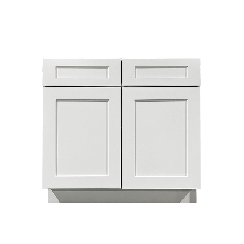 Frameless B36 White Shaker Kitchen Cabinet-2 Doors & 2 Drawers
