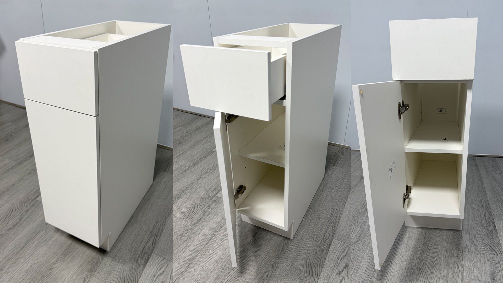 Germany 52 Sets-White Melamine Kitchen Cabinet & Closet for Hotel Project