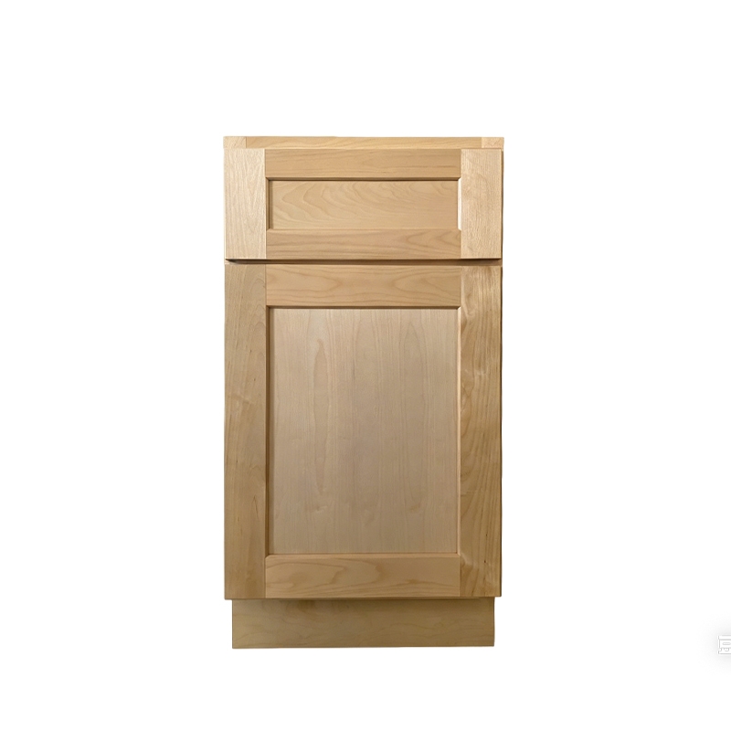 Natural Birch Framed Wooden Kitchen Base Cabinet