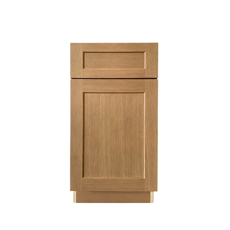 Frameless Oak Shaker Wooden Kitchen Base Cabinet