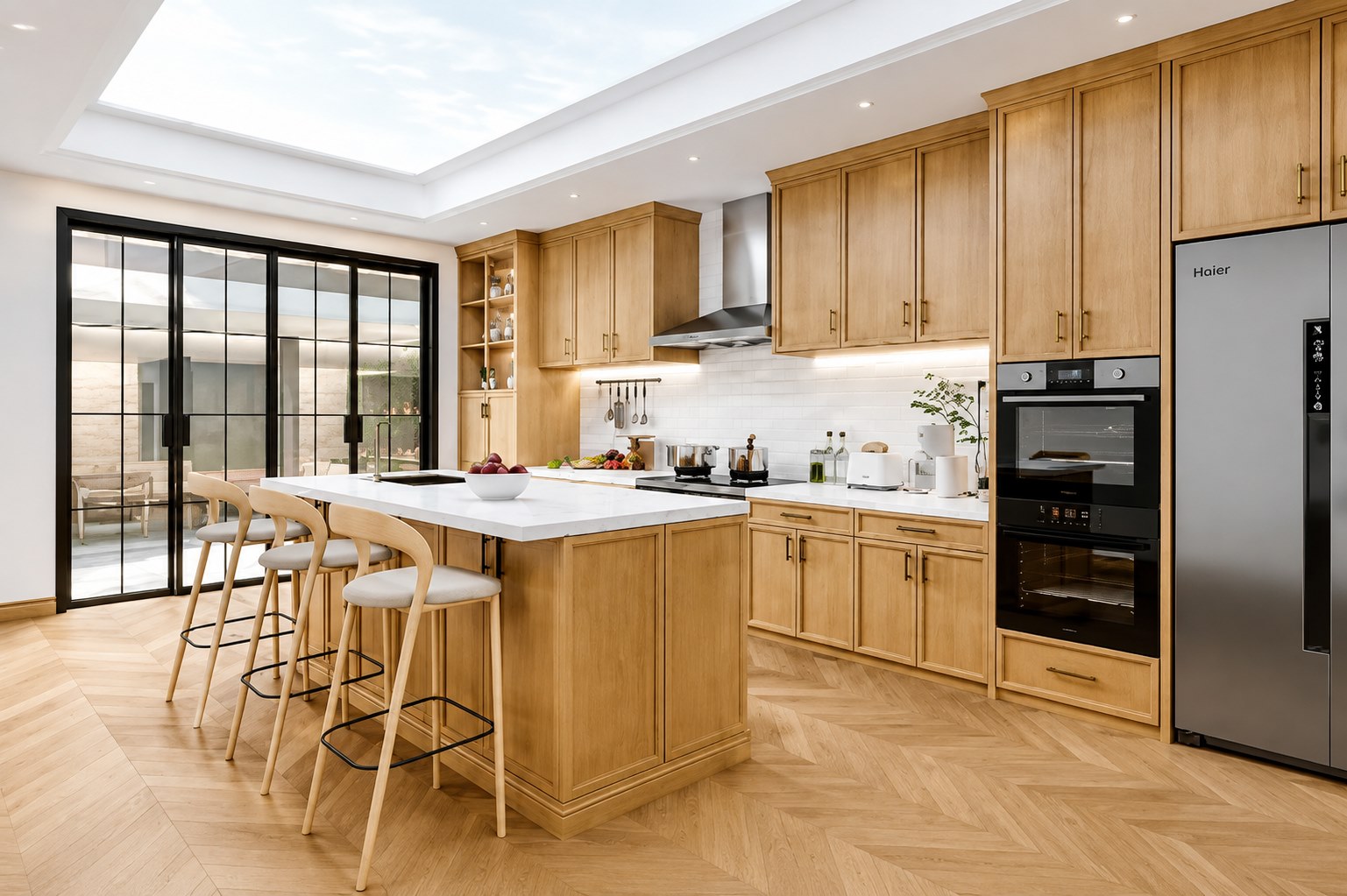 Custom Flat Panel Kitchen Cabinets
